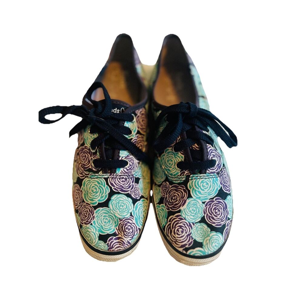 Taylor Swift Limited Collection Keds Champion Rose Sz 8.5 Blue Purple Floral - Picture 3 of 10